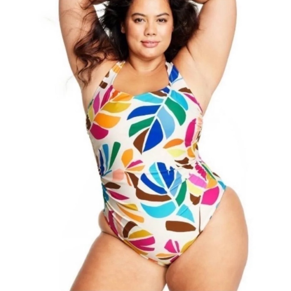 Tabitha Brown X Target Botanical Print One Piece Swimsuit 26W NWOT